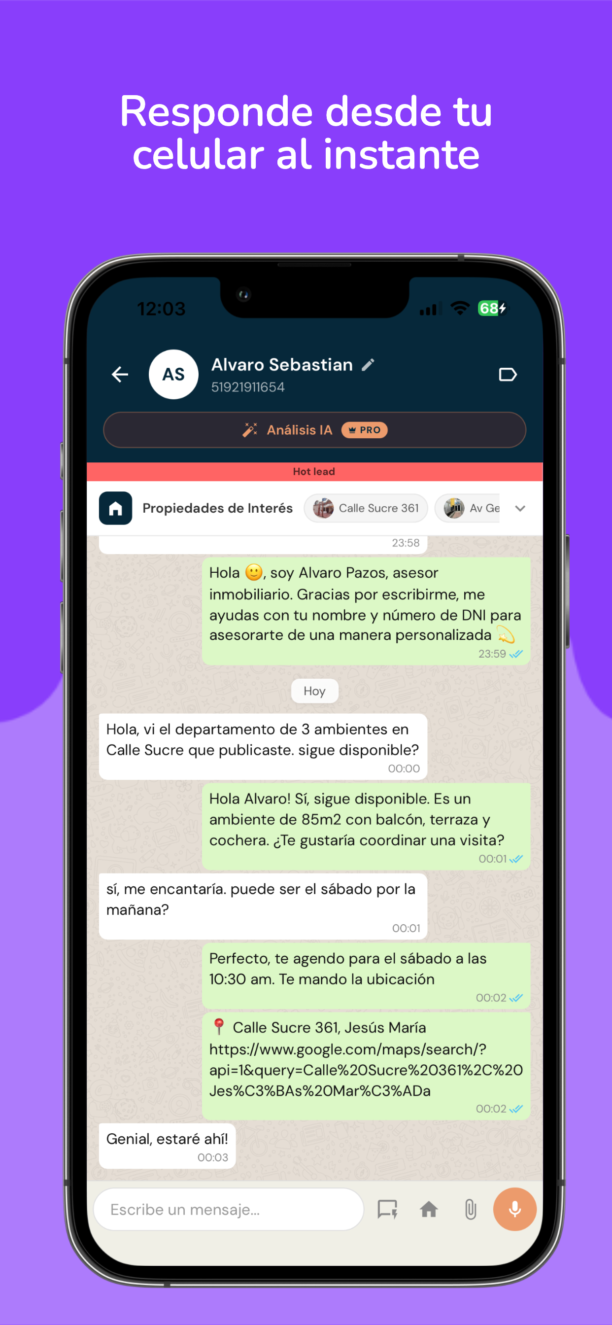 Responde desde tu celular al instante
